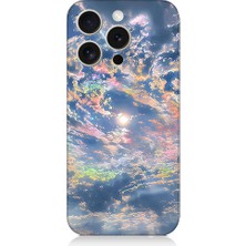 Teknomeg Apple iPhone 15 Pro Max Uyumlu Renkli Bulutlar  Desenli Silikon Kılıf