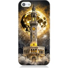 Teknomeg Apple iPhone 5 Uyumlu Saat Kulesi  Desenli Silikon Kılıf