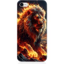 Teknomeg Apple iPhone 8 Plus Uyumlu Alev Aslanı  Desenli Silikon Kılıf