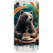 Teknomeg Apple iPhone 7 Uyumlu Kahve Ayısı  Desenli Silikon Kılıf
