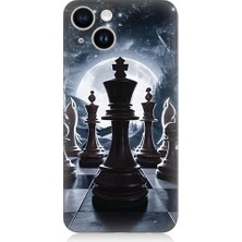 Teknomeg Apple iPhone 14 Uyumlu Satranç Tahtası  Desenli Silikon Kılıf