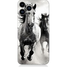 Teknomeg Apple iPhone 13 Pro Uyumlu Koşan Atlar  Desenli Silikon Kılıf