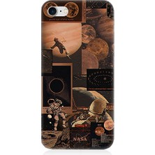 Teknomeg Apple iPhone 8 Plus Uyumlu Uzay Posterleri  Desenli Silikon Kılıf