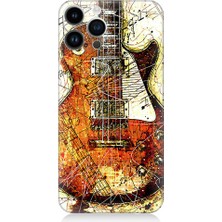 Teknomeg Apple iPhone 13 Pro Uyumlu Renkli Gitar  Desenli Silikon Kılıf