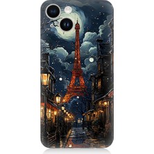 Teknomeg Apple iPhone 14 Plus Uyumlu Paris Sokakları  Desenli Silikon Kılıf