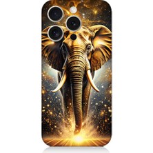 Teknomeg Apple iPhone 15 Pro Max Uyumlu Altın Fil  Desenli Silikon Kılıf
