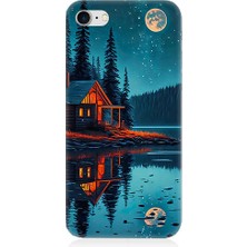 Teknomeg Apple iPhone 8 Uyumlu Göl Evi  Desenli Silikon Kılıf