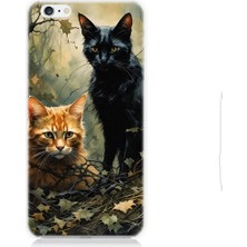 Teknomeg Apple iPhone 6 Uyumlu Orman Kedileri  Desenli Silikon Kılıf