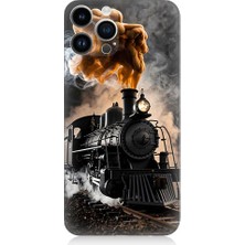 Teknomeg Apple iPhone 14 Pro Uyumlu Kara Tren  Desenli Silikon Kılıf