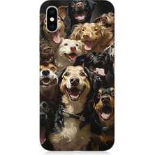 Teknomeg Apple iPhone x Uyumlu Köpek Ailesi  Desenli Silikon Kılıf