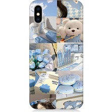 Teknomeg Apple iPhone x Uyumlu Mavi Oyuncaklar  Desenli Silikon Kılıf
