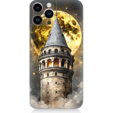 Teknomeg Apple iPhone 14 Pro Uyumlu Galata Kulesi  Desenli Silikon Kılıf
