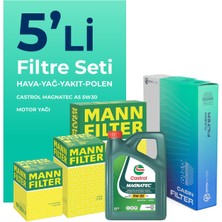 MANN Volvo C30 1.6 Dizel Filtre Bakım Seti Castrol Motor Yağlı (2008-2011) 5 Li