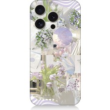 Teknomeg Apple iPhone 15 Pro Max Uyumlu Pastel Çiçekler  Desenli Silikon Kılıf