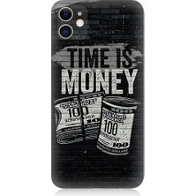 Teknomeg Apple iPhone 11 Uyumlu Zaman ve Para  Desenli Silikon Kılıf