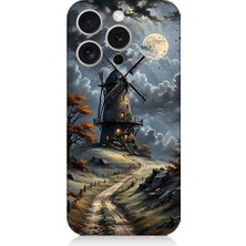 Teknomeg Apple iPhone 15 Pro Max Uyumlu Yel Değirmeni  Desenli Silikon Kılıf