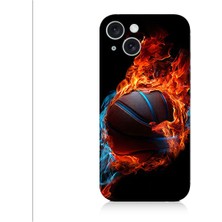Teknomeg Apple iPhone 15 Plus Uyumlu Ateşli Basketbol  Desenli Silikon Kılıf