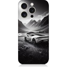 Teknomeg Apple iPhone 15 Pro Uyumlu Dağ Yolunda Araba  Desenli Silikon Kılıf