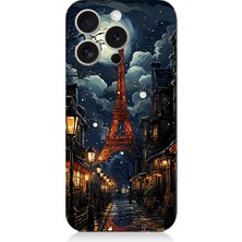 Teknomeg Apple iPhone 15 Pro Max Uyumlu Paris Sokakları  Desenli Silikon Kılıf