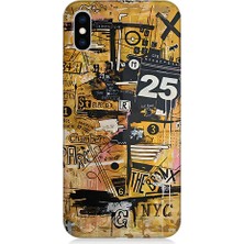 Teknomeg Apple iPhone Xs Uyumlu Karma Grafik  Desenli Silikon Kılıf