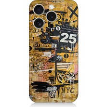 Teknomeg Apple iPhone 15 Pro Max Uyumlu Karma Grafik  Desenli Silikon Kılıf