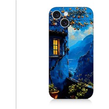Teknomeg Apple iPhone 15 Plus Uyumlu Dağ Evi  Desenli Silikon Kılıf