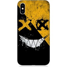 Teknomeg Apple iPhone Xs Uyumlu Karanlık Gülüş  Desenli Silikon Kılıf