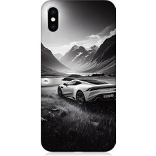 Teknomeg Apple iPhone Xs Uyumlu Dağ Yolunda Araba  Desenli Silikon Kılıf