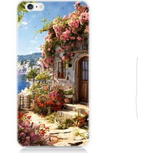 Teknomeg Apple iPhone 6 Plus Uyumlu Çiçekli Ev  Desenli Silikon Kılıf