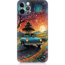 Teknomeg Apple iPhone 12 Pro Max Uyumlu Gece Manzarası  Desenli Silikon Kılıf