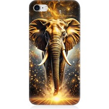 Teknomeg Apple iPhone 7 Plus Uyumlu Altın Fil  Desenli Silikon Kılıf