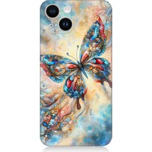Teknomeg Apple iPhone 14 Plus Uyumlu Renkli Kelebek  Desenli Silikon Kılıf
