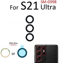 Tkgz Samsung Galaxy S21 Ultra Arka Kamera Camı Lens Yapışkanlı