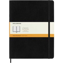 Moleskine Yumuşak Kapak Çizgili Defter Xl Boy 19X25 cm 192 Sayfa Siyah