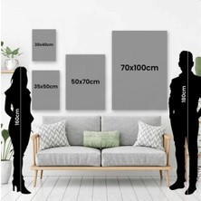 Limitless Design Dekoratif Soyut Altın Geyikli Yaprak Sürreal Kanvas Duvar Tablosu