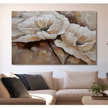 Limitless Design Yağlı Boya Görünümlü Sanatsal Çiçek Kanvas Gülen Tablo