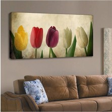 Limitless Design Renkli Laleler - Tek Parçalı Hd Baskı Kanvas Tablo