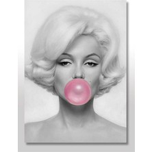 Limitless Design 50CMX70CM Ahşap Tablo Pembe Sakızlı Marilyn Monroe Görseli