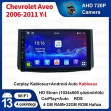 Victor Chevrolet Aveo 2006-2011 Yıl Android Sürüm 13 Kablosuz Carplay Navigasyon Multimedya 9 Inç Ekran Navigasyon Cihazı 4G Ram + 32GB Hafıza Çerçeveli ve arka görüş kameralı