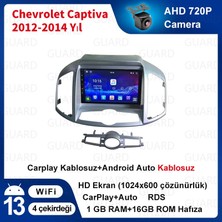 Victor Chevrolet CAPTIVA(2012-2014)ANDROID Sürüm 13 Kablosuz Carplay Navigasyon Multimedya 9 Inç Ekran Navigasyon Cihazı 1G Ram 16GB Hafıza Çerçeveli ve arka görüş kameralı