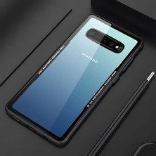 Cepustik Telefon Aksesuarları Samsung Galaxy S10 Kılıf Kenarları Silikon Arka Kısım Temperli Cam Craft Kılıf