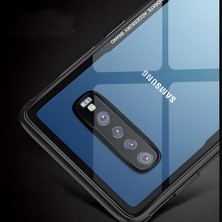 Cepustik Telefon Aksesuarları Samsung Galaxy S10 Kılıf Kenarları Silikon Arka Kısım Temperli Cam Craft Kılıf