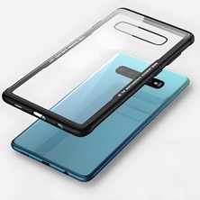Cepustik Telefon Aksesuarları Samsung Galaxy S10 Kılıf Kenarları Silikon Arka Kısım Temperli Cam Craft Kılıf