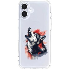 Zeyno Apple iPhone 16 Plus Uyumlu Uluyan Kurt Desenli Silikon Kılıf