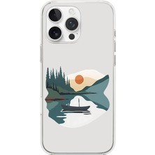 Zeyno Apple iPhone 14 Pro Uyumlu Nehir Manzarası Desenli Silikon Kılıf