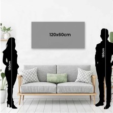Limitless Design Dekoratif Soyut Altın Geyik ve Kuşlar Sürreal Kanvas Duvar Tablosu 120X60CM Büyük Boy Tablo