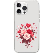 Zeyno Apple iPhone 11 Pro Uyumlu Kalpli Çiçekler Desenli Silikon Kılıf