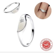 Lines Bijuteri Gümüş Iki Yarı Parçalı Mine Mühür Yüzük