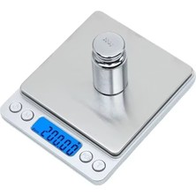 Dijital Hassas Mutfak-Kuyumcu-Sporcu Terazisi 3000 gr / 0.1 gr LCD Ekranlı Paslanmaz Çelik Yüzey