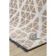 Ipar Bej Çift Taraflı Dokuma Kilim Balkon Mutfak Oturma Odası Halısı Ip0048 80 x 150